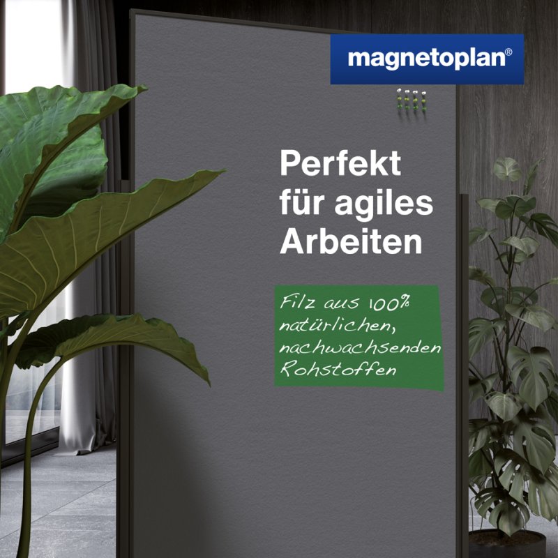 magnetoplan Table de modération Design VarioPin, double-face, 100×180 cm, noir