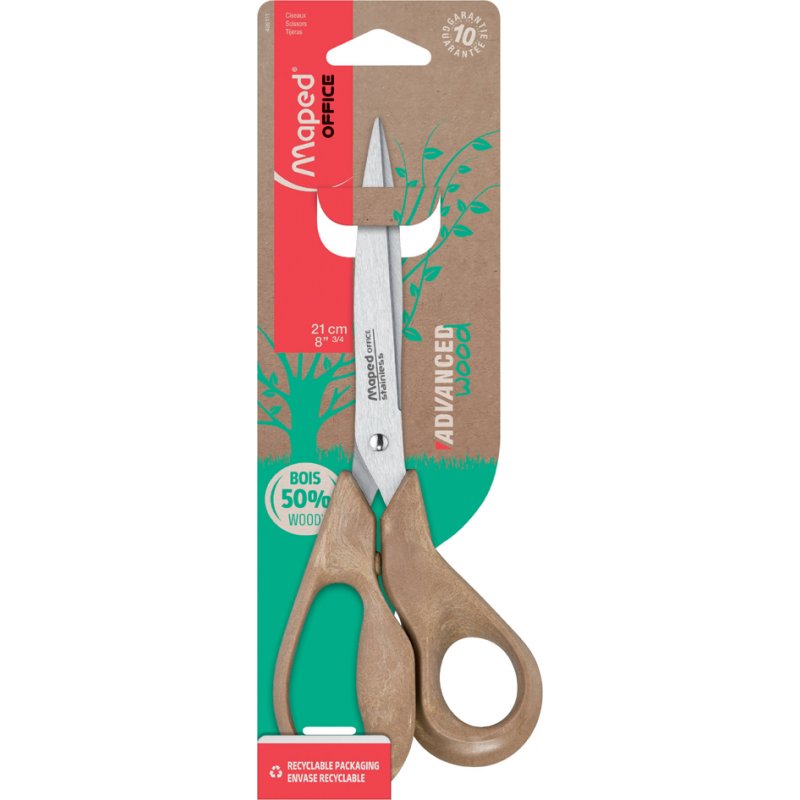 Maped ciseaux Advanced Wood, 210 mm, asymétrique, marron