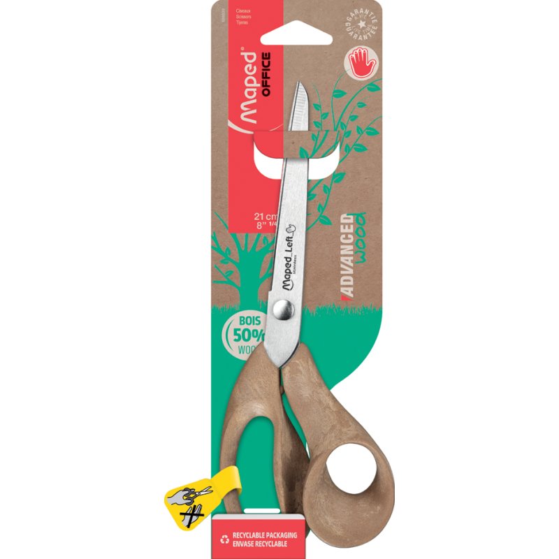 Maped ciseaux Advanced Wood, 210 mm, asymétrique, marron