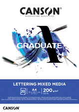 CANSON Graduate tekenblok Mixed Media A4, wit, 20 vel, 200 g/m²
