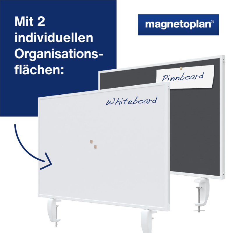 magnetoplan Tableau de table VarioPin, recto-verso, 800×500 mm, vert