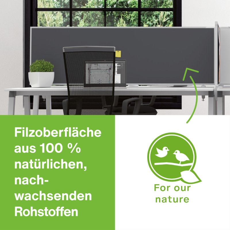 magnetoplan Tableau de table VarioPin, recto-verso, 800×500 mm, vert