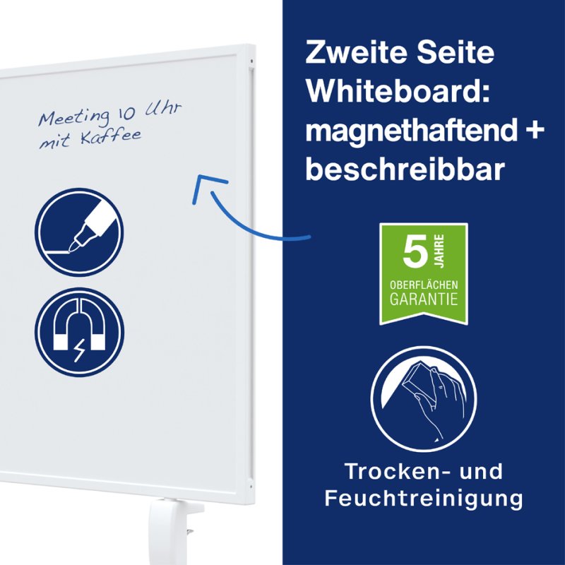 magnetoplan Tableau de table VarioPin, recto-verso, 800×500 mm, vert