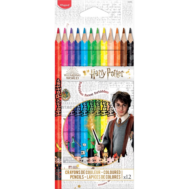 Maped driekante kleurpotloden Harry Potter, 12 stuks, 2,9 mm