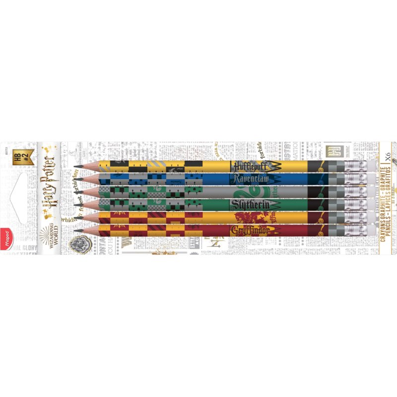 Maped potloden Harry Potter met gum, driehoekig, 6 stuks