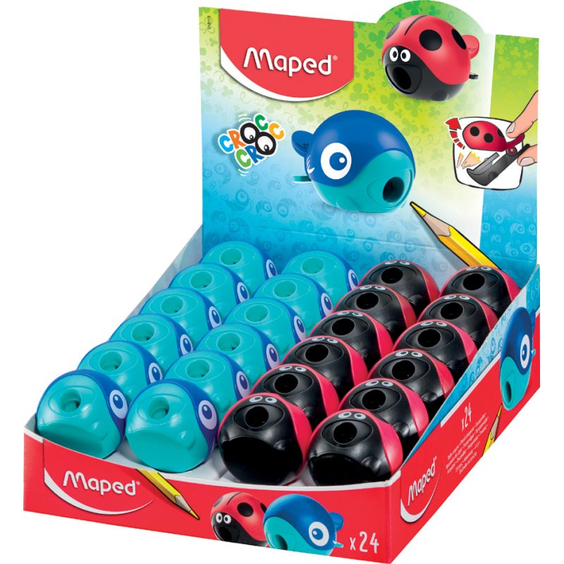 Maped taille-crayon CROC CROC EASY, plastique, présentoir 24 pièces