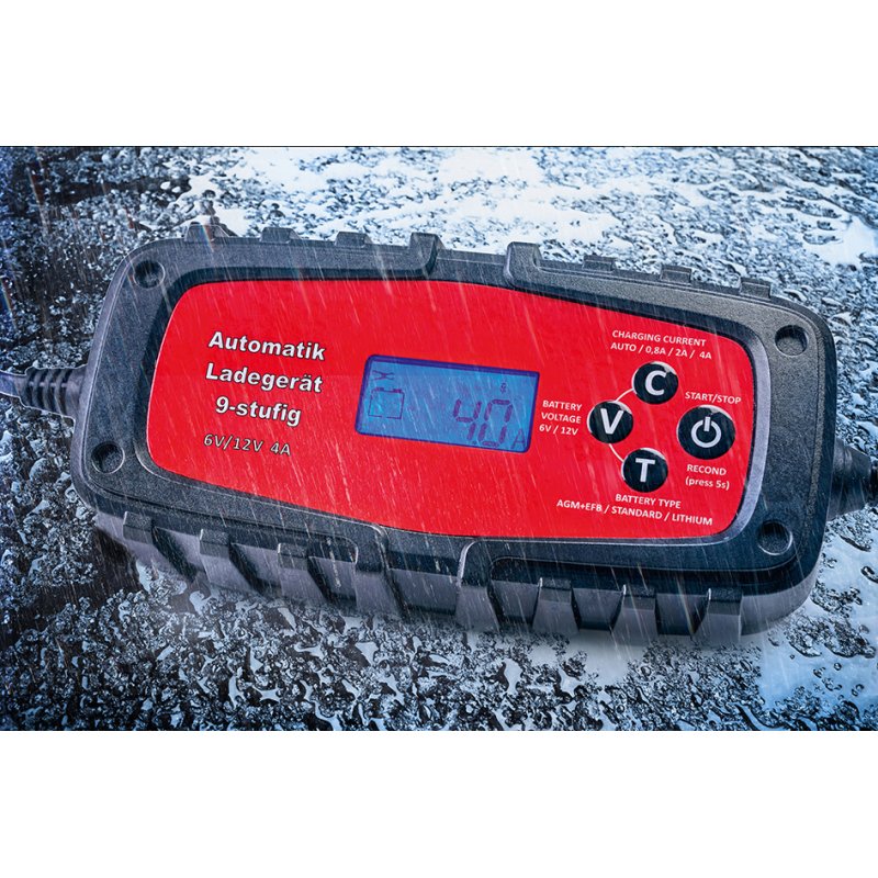 IWH acculader 4A, 6/12V, volautomatisch