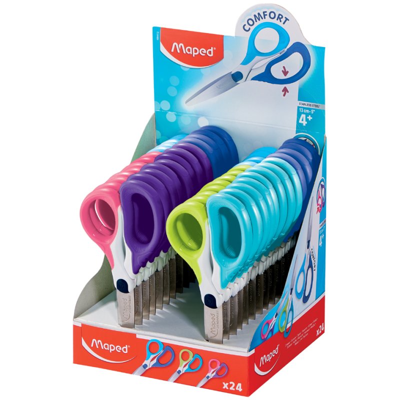 Maped ciseaux de loisirs créatifs Sensoft, 130 mm, poignées soft-grip, 24 pièces