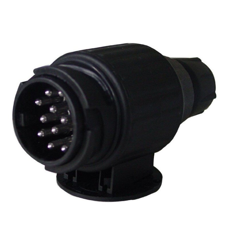 IWH towbar socket 13-pin, plastic, black, IP44