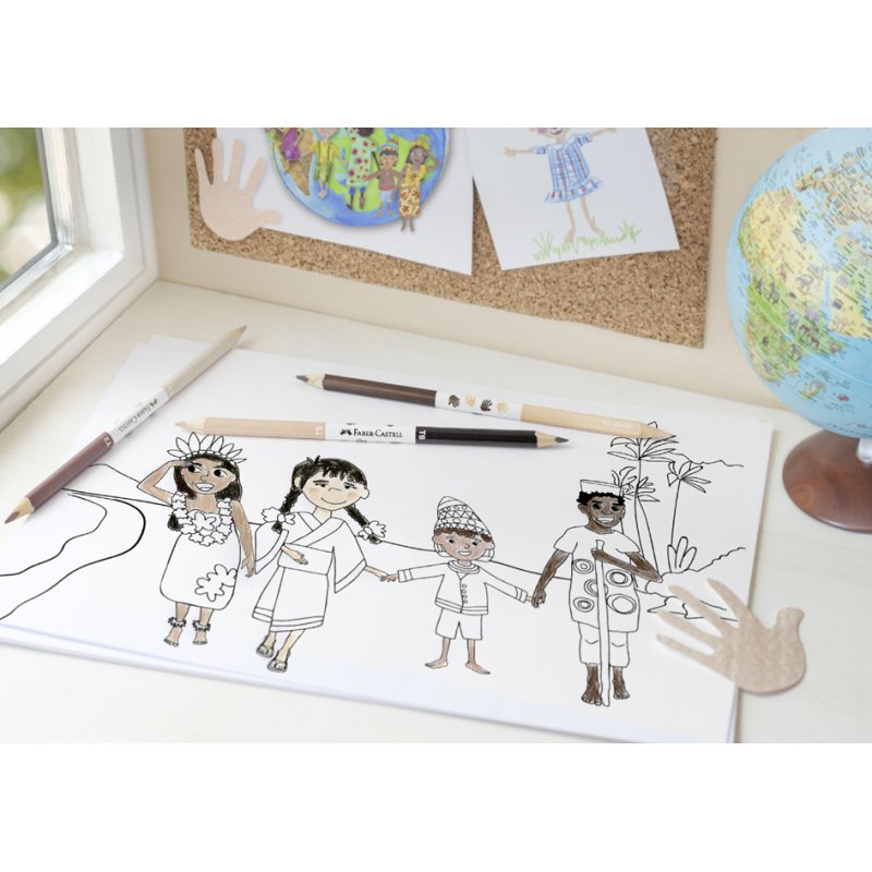 Faber-Castell Children of the World colouring pencils, 3-piece, 6 skin tones, 3.8 mm