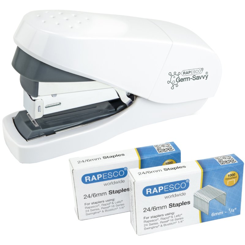 RAPESCO Agrafeuse ECO Less Effort, blanc, antibactérien, 35 feuilles