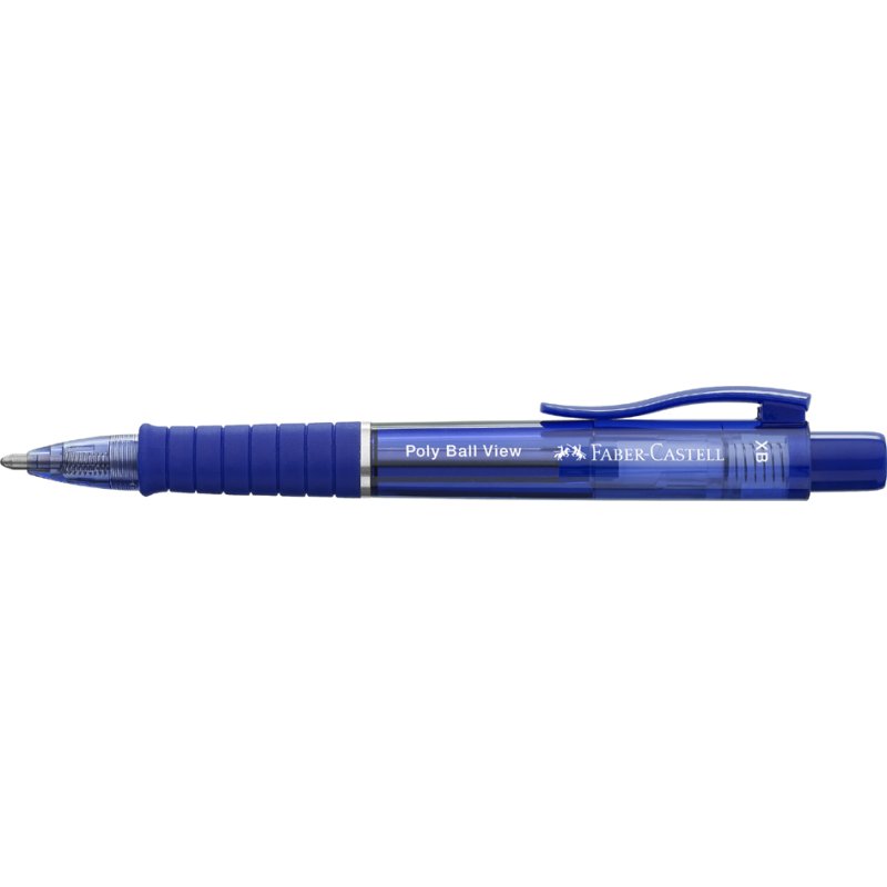 Faber-Castell stylo à bille rétractable POLY BALL VIEW, rechargeable, bleu, 0,6 mm