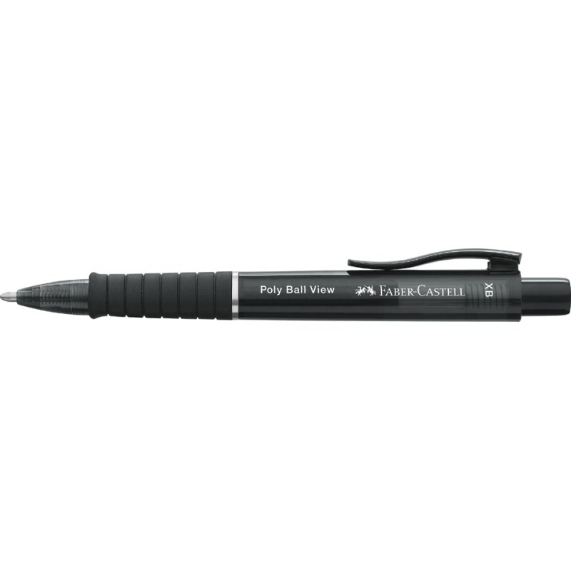 Faber-Castell stylo à bille rétractable POLY BALL VIEW, rechargeable, bleu, 0,6 mm