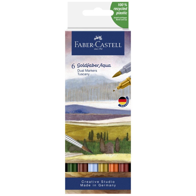 Faber-Castell crayons aquarelle Goldfaber, double pointe, Toscane, 6 pièces