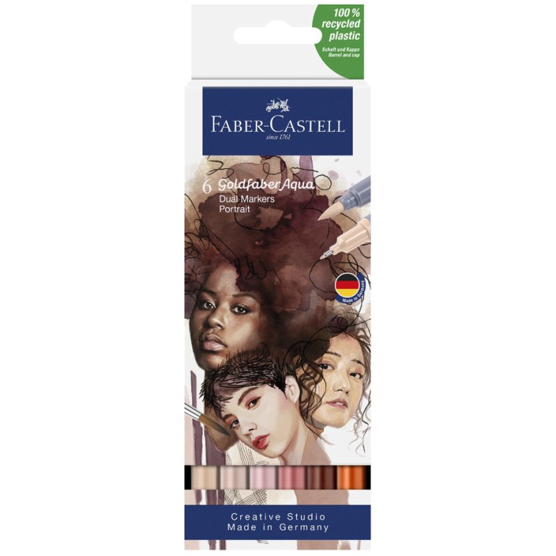 Faber-Castell Goldfaber watercolour pencils, dual tip, portrait series, 6 pieces