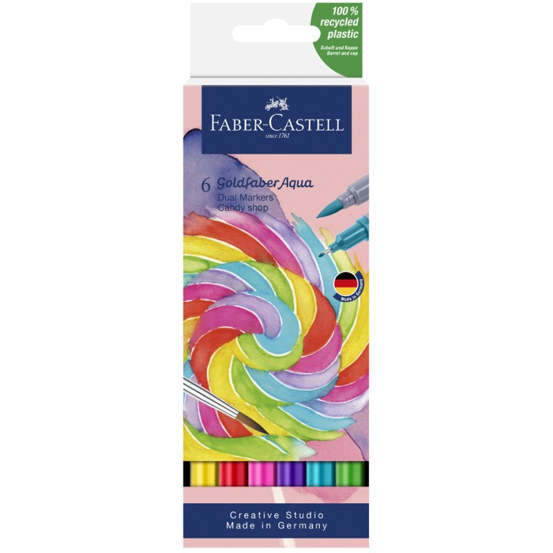 Faber-Castell GOLDFABER watercolour pencils, dual tip, Candy Shop, 6 pieces