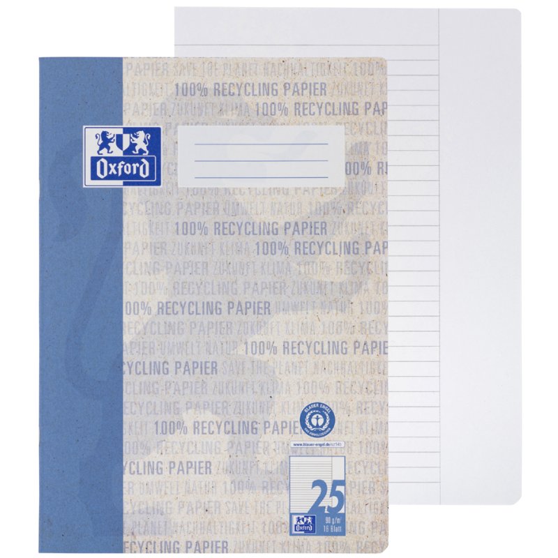 Oxford notebook A4, blank, green, 16 sheets