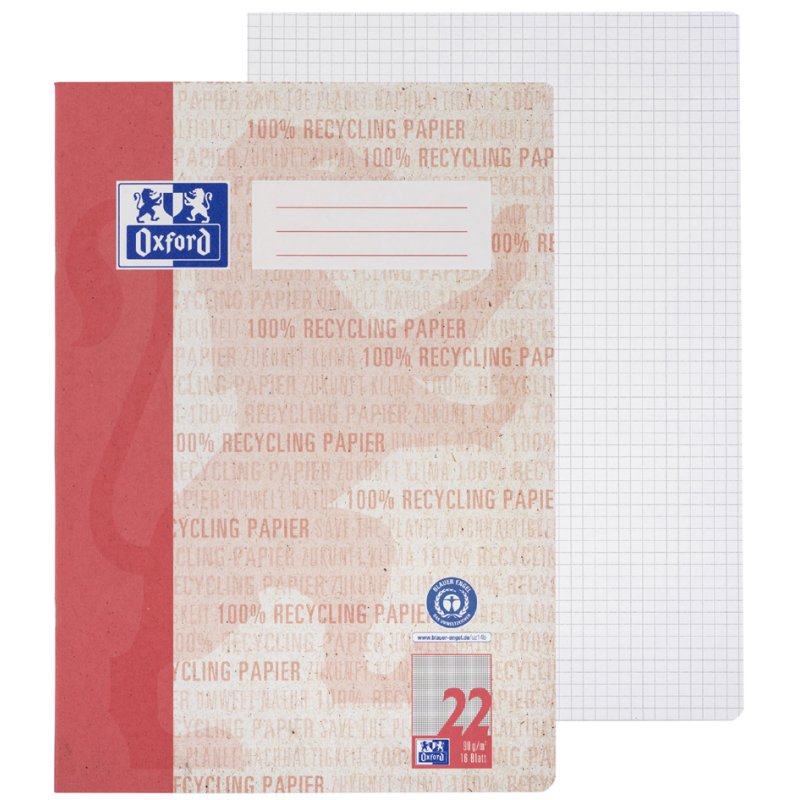 Oxford notebook A4, blank, green, 16 sheets