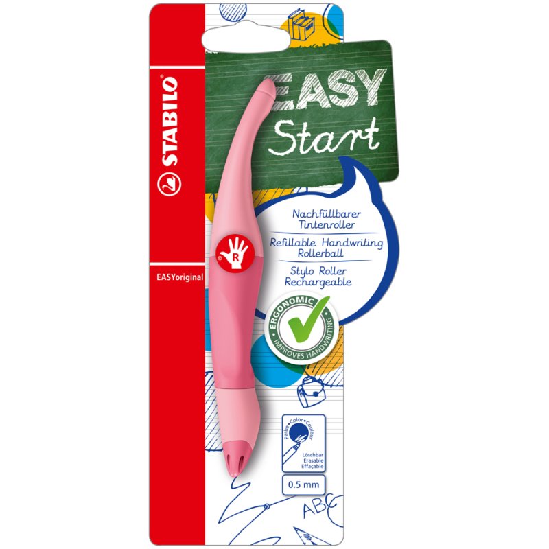 STABILO stylo roller EASYoriginal, droitiers, bleu nuage, 0,5 mm
