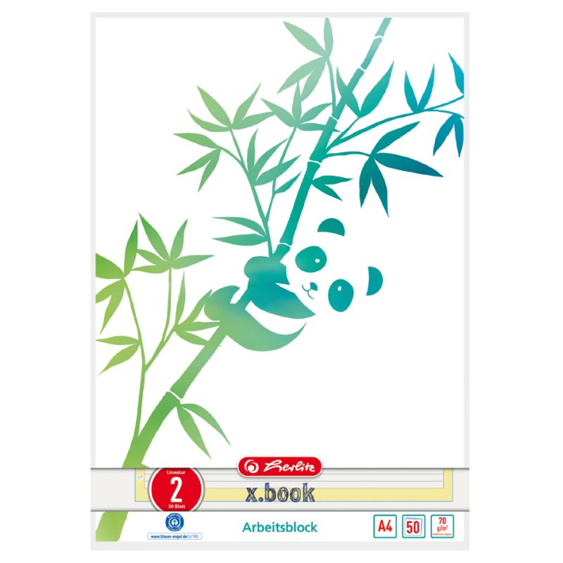 Herlitz bloc-notes GREENlijn A4, gris, ligné