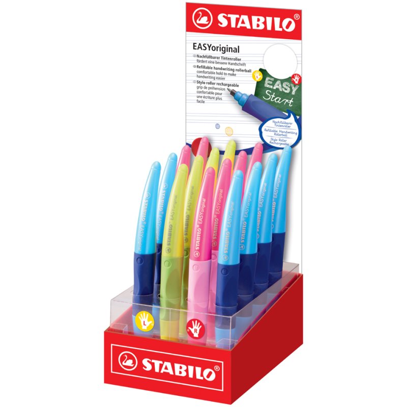 STABILO stylo roller EASYoriginal display, 0,5 mm, couleurs assorties, 16 pièces