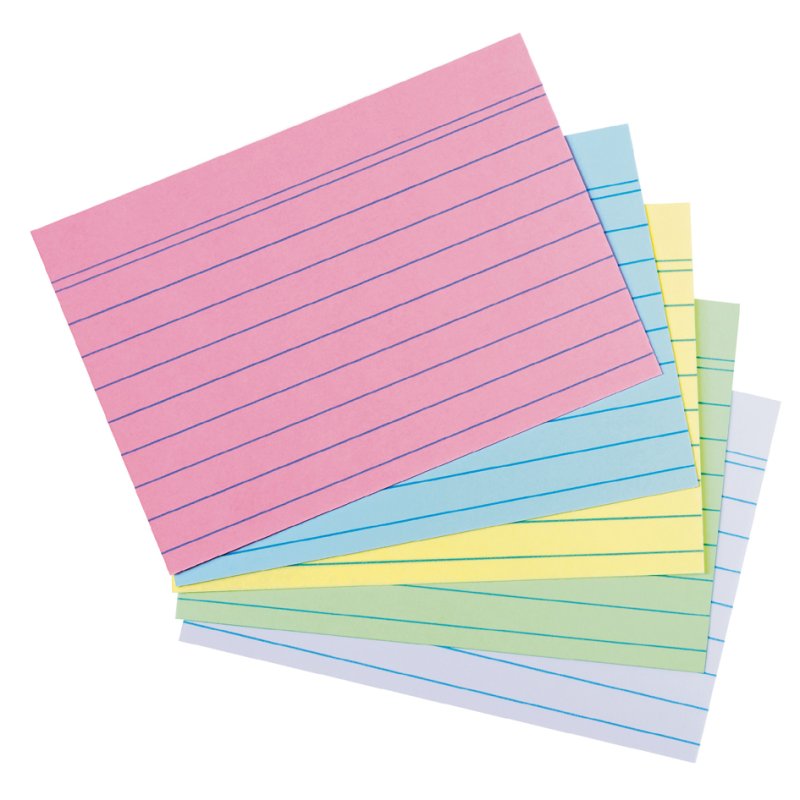 herlitz recycled lined index cards A6, assorted, 200 pieces