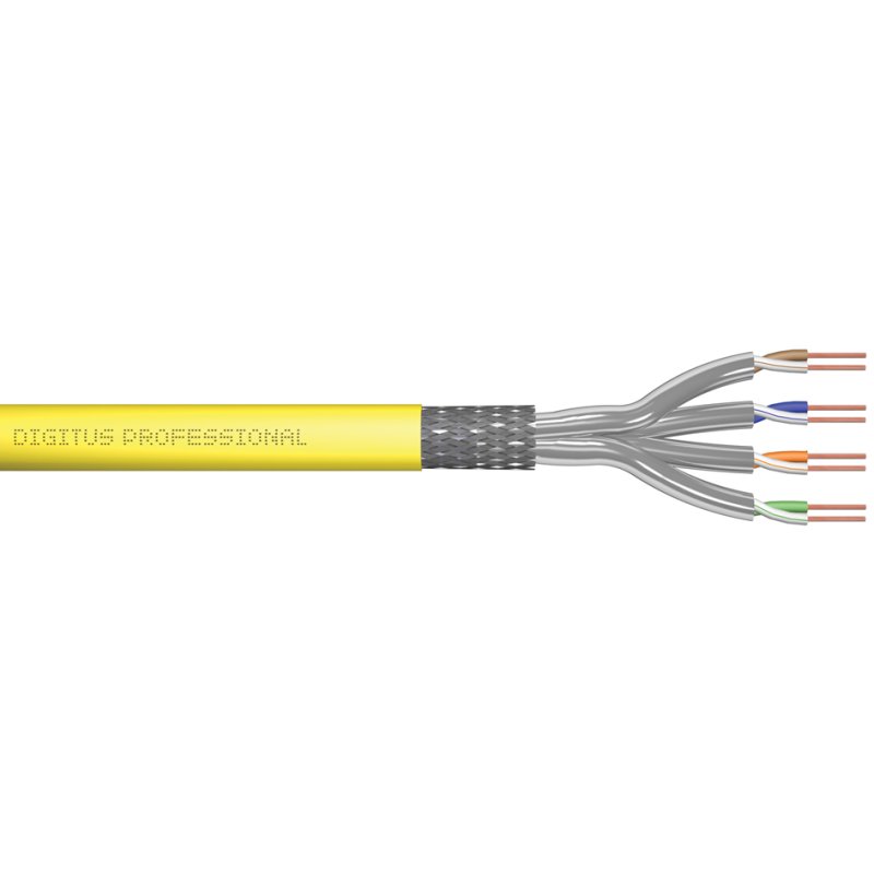 DIGITUS câble d'installation Cat.7A S/FTP, 10Gbit Ethernet, 1500 MHz, jaune