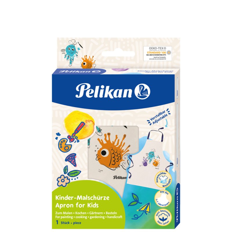 Pelikan tablier enfant multifonctionnel, 100% coton, certifié Öko-Tex