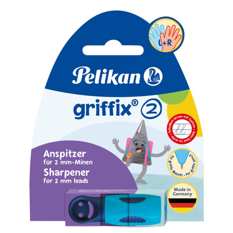 Pelikan pencil sharpener, blue, for 2.0 mm pencils, with collection tray