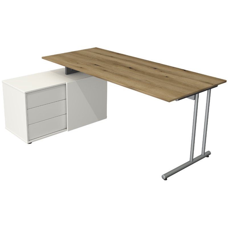 Kerkmann espace de travail complet Start Up, anthracite, bureau 180×80 cm + meuble bas