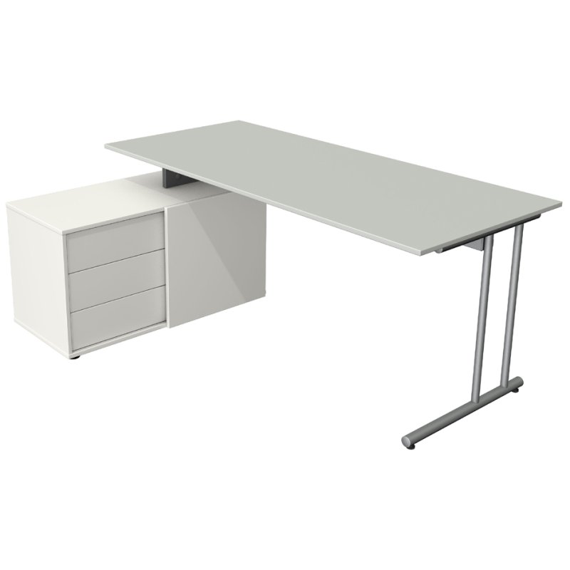 Kerkmann espace de travail complet Start Up, anthracite, bureau 180×80 cm + meuble bas