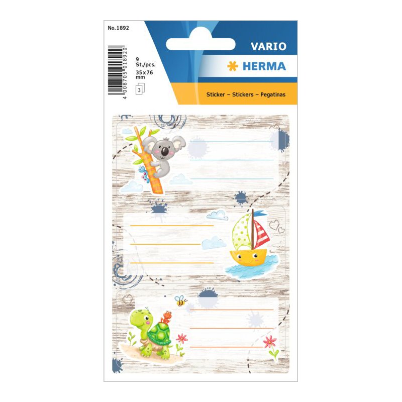 HERMA etikettenbladen Kleine Boerderij, 76×35 mm, zelfklevend, 3 vel à 3 etiketten