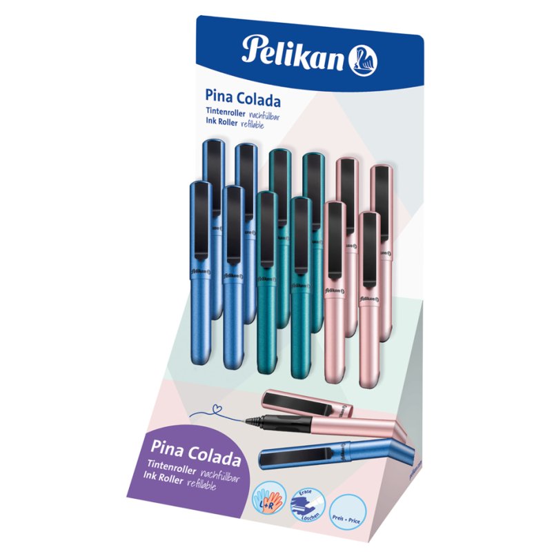Pelikan stylos Pina Colada, encre effaçable, vernis métallique, 12 pièces