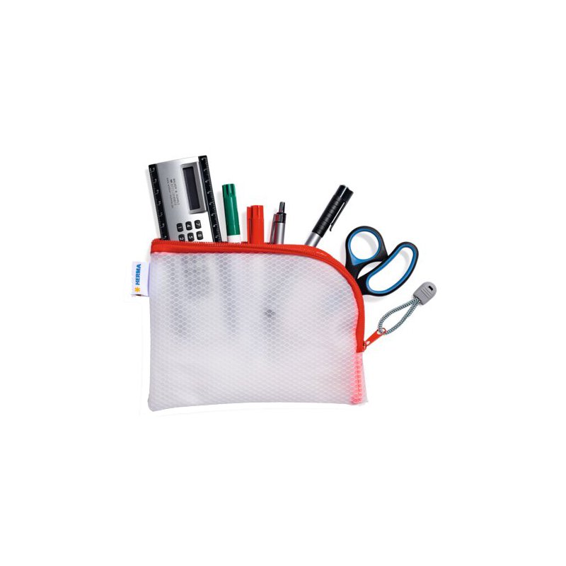HERMA pochette à fermeture éclair mesh A6, vert, 190×140 mm