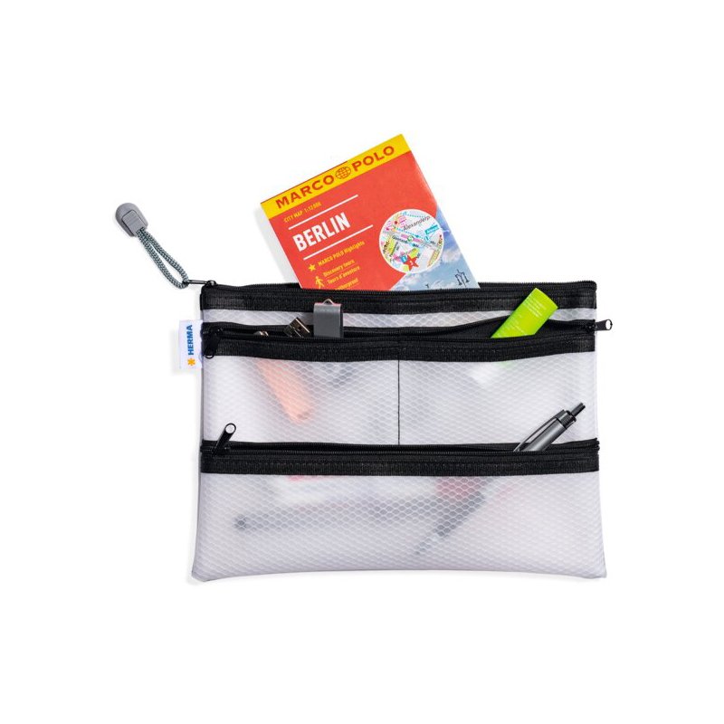 HERMA pochette à fermeture éclair Multibag A5, noir, 260×200 mm, 4 compartiments