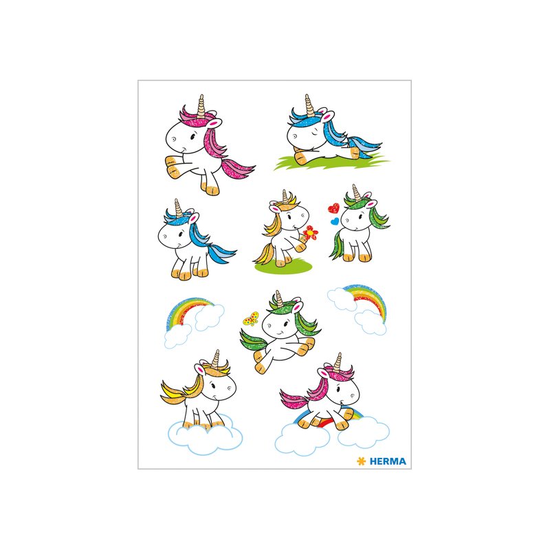 HERMA stickers licorne pour meilleures amies, autocollants, 84×120 mm, 3 feuilles de 17 pièces