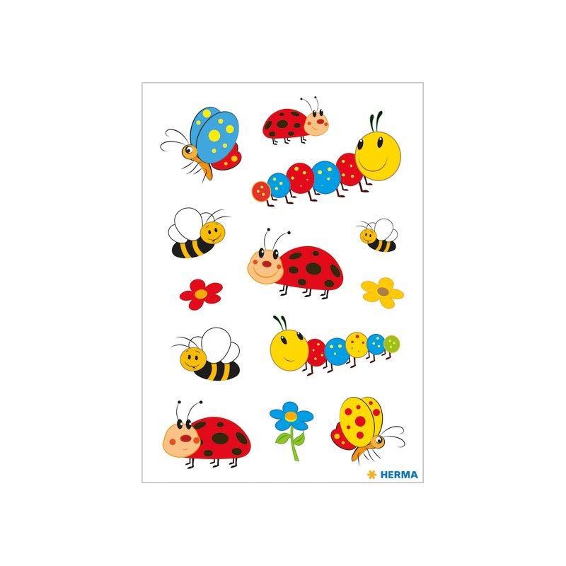 HERMA stickers DECOR, auto-adhésifs, 84 × 120 mm, 3 feuilles de 12 pièces