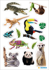 HERMA decoratiestickers Jungledieren, zelfklevend, papier, 3 vel à 8 stuks
