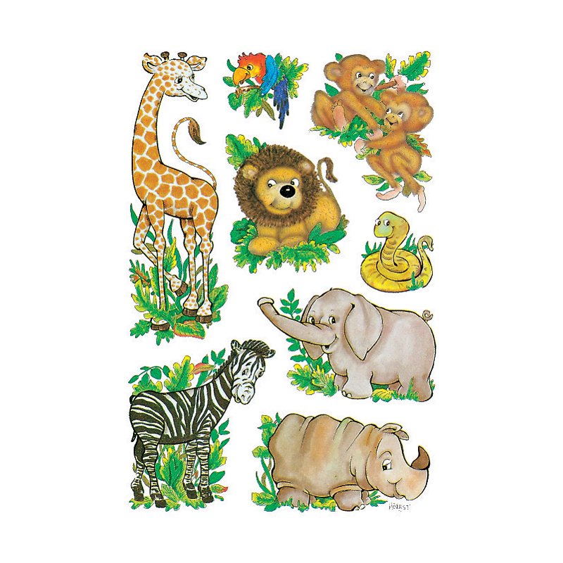 HERMA feuilles de stickers Jungle Décoration, 84×120 mm, 3 feuilles à 17 stickers