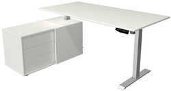 kerkmann complete werkplek Move 1, wit, elektrisch verstelbaar, 160×80 cm