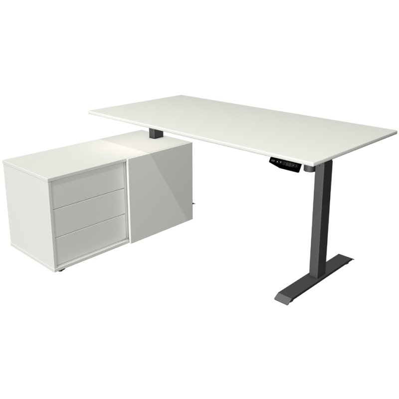 kerkmann plan de travail Move 1, bureau assis-debout électrique, érable, châssis anthracite