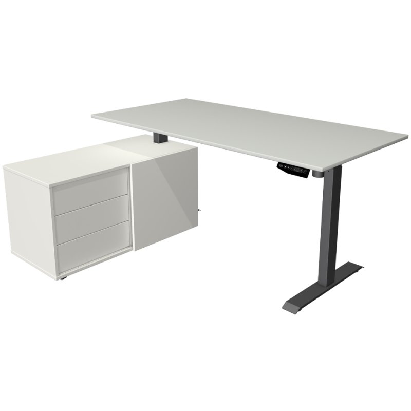 kerkmann plan de travail Move 1, bureau assis-debout électrique, érable, châssis anthracite