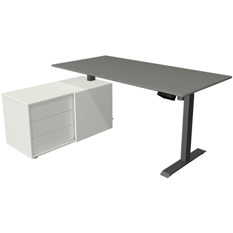 kerkmann plan de travail Move 1, bureau assis-debout électrique, érable, châssis anthracite