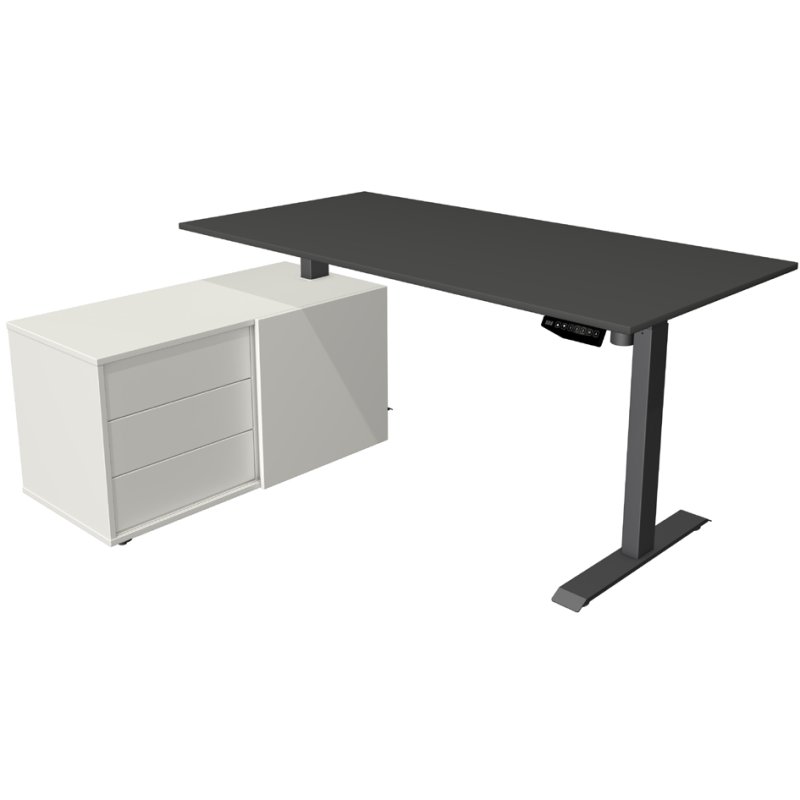 kerkmann plan de travail Move 1, bureau assis-debout électrique, érable, châssis anthracite