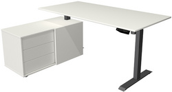 kerkmann werkplek Move 1, zit-sta bureau elektrisch, wit, 160×80 cm