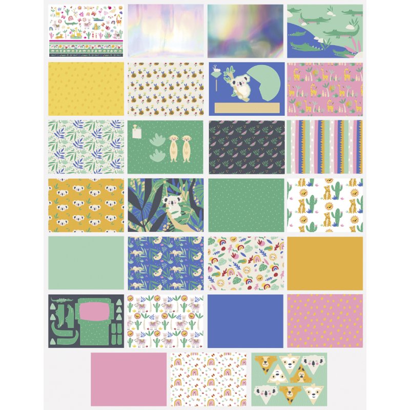 folia knutselblok Sweet Safari, 240 × 340 mm, 27 vel