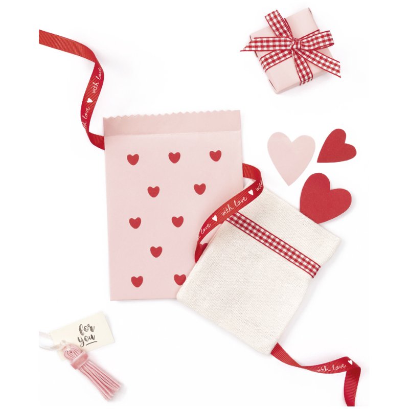 folia stoffen lintenassortiment Rosy Love, 6 stuks, 5,5 meter totaal
