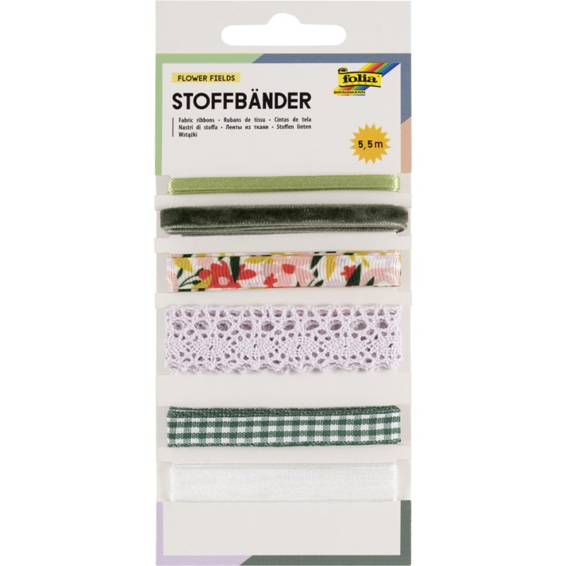 folia stoffen lintenassortiment Rosy Love, 6 stuks, 5,5 meter totaal
