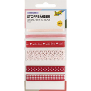 folia stoffen lintenassortiment Rosy Love, 6 stuks, 5,5 meter totaal
