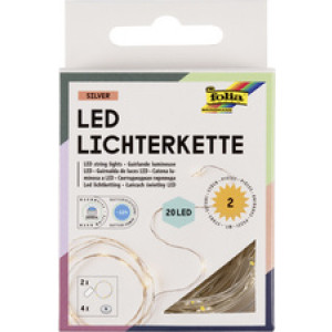 folia LED mini lichtsnoer op batterijen, 20 LEDs, warmwit, 2,20 m